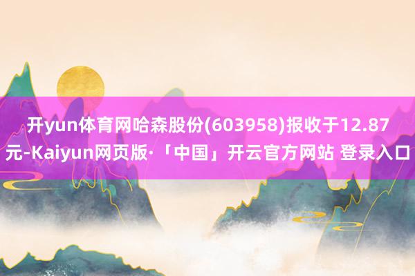 开yun体育网哈森股份(603958)报收于12.87元-Kaiyun网页版·「中国」开云官方网站 登录入口