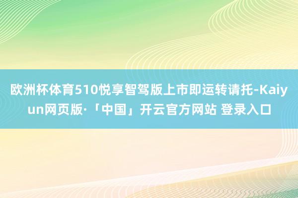 欧洲杯体育510悦享智驾版上市即运转请托-Kaiyun网页版·「中国」开云官方网站 登录入口